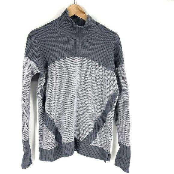 Lululemon Sweater Size 8 Womens Gray Warm And Restore Merino Wool Pullover Mock - Picture 1 of 6
